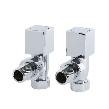 Milano - Chrome Square Designer Angled Radiator Valves