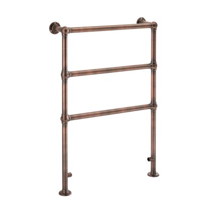 Milano Derwent - Minimalist Electric Traditional Heated Towel Rail 966mm x 673mm - Brushed Bronze