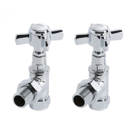 Milano - Traditional Chrome Angled Radiator Valves (Pair)
