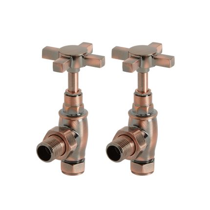 Milano - Traditional Brushed Bronze Angled Radiator Valves