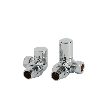 Milano - Chrome Modern Radiator Valves - Corner Pair