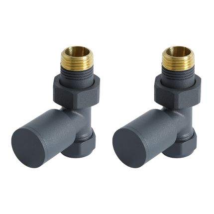 Milano - Modern Anthracite Straight Radiator Valves