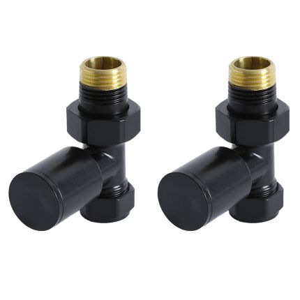 Milano - Black Straight Radiator Valves