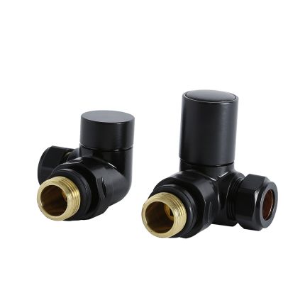 Milano - Modern Black Corner Radiator Valves