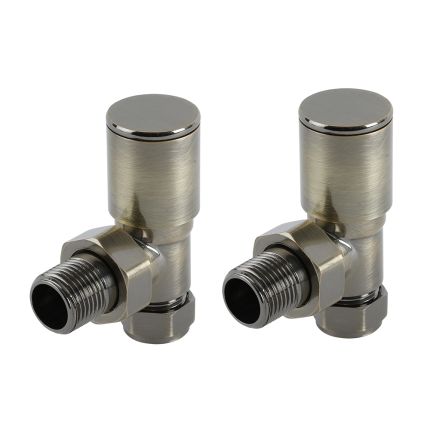 Milano - Modern Dark Brushed Brass Angled Radiator Valves