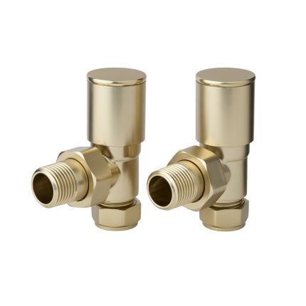 Milano - Modern Brushed Brass Angled Radiator Valves