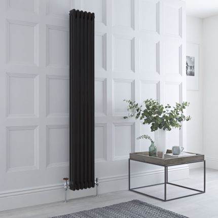 Milano Windsor - Vertical Traditional Column Radiator - 3 Column - Black
