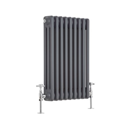 Milano Windsor - Anthracite Traditional Horizontal Triple Column Radiator - 600mm x 425mm