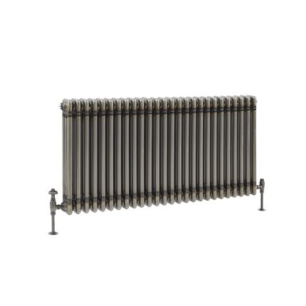 Milano Windsor - Lacquered Raw Metal Traditional Horizontal Triple Column Radiator - 600mm x 1190mm