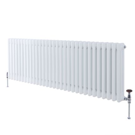 Milano Windsor - Horizontal Triple Column White Traditional Radiator - 600mm x 1415mm