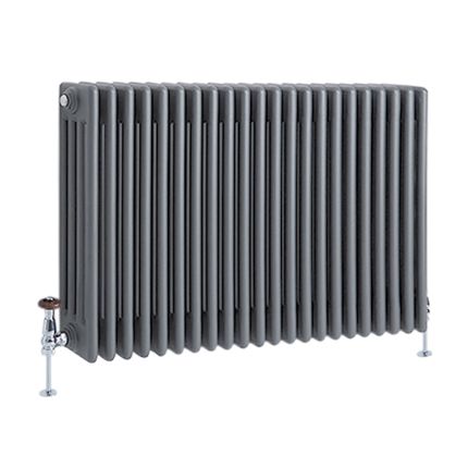 Milano Windsor - Anthracite Traditional Horizontal four Column Radiator - Choice of Size