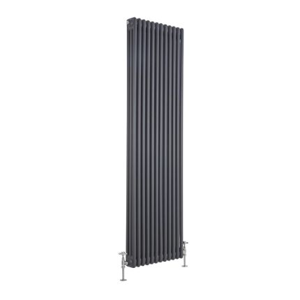 Milano Windsor - Anthracite 1800mm Traditional Vertical Triple Column Radiator - Choice of Size and Feet