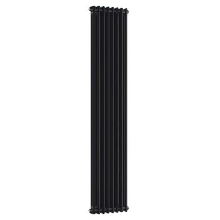Milano Windsor - Black 1800mm Traditional Vertical Double Column Radiator - Choice of Size and Feet