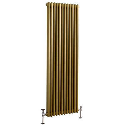 Milano Windsor - Metallic Gold Traditional Vertical Double Column Radiator - Choice of Size