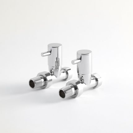 Milano - Minimalist Chrome Straight Radiator Valves (Pair)