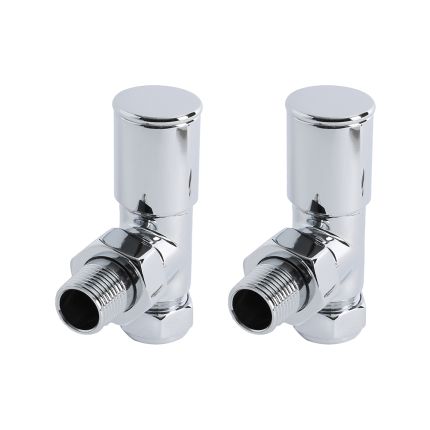 Milano Select - Chrome Angled Modern Radiator Valves - (Pair)