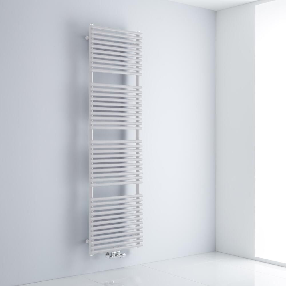 Milano Via - White Bar on Bar Central Connection Heated Towel Rail 1823mm x 500mm