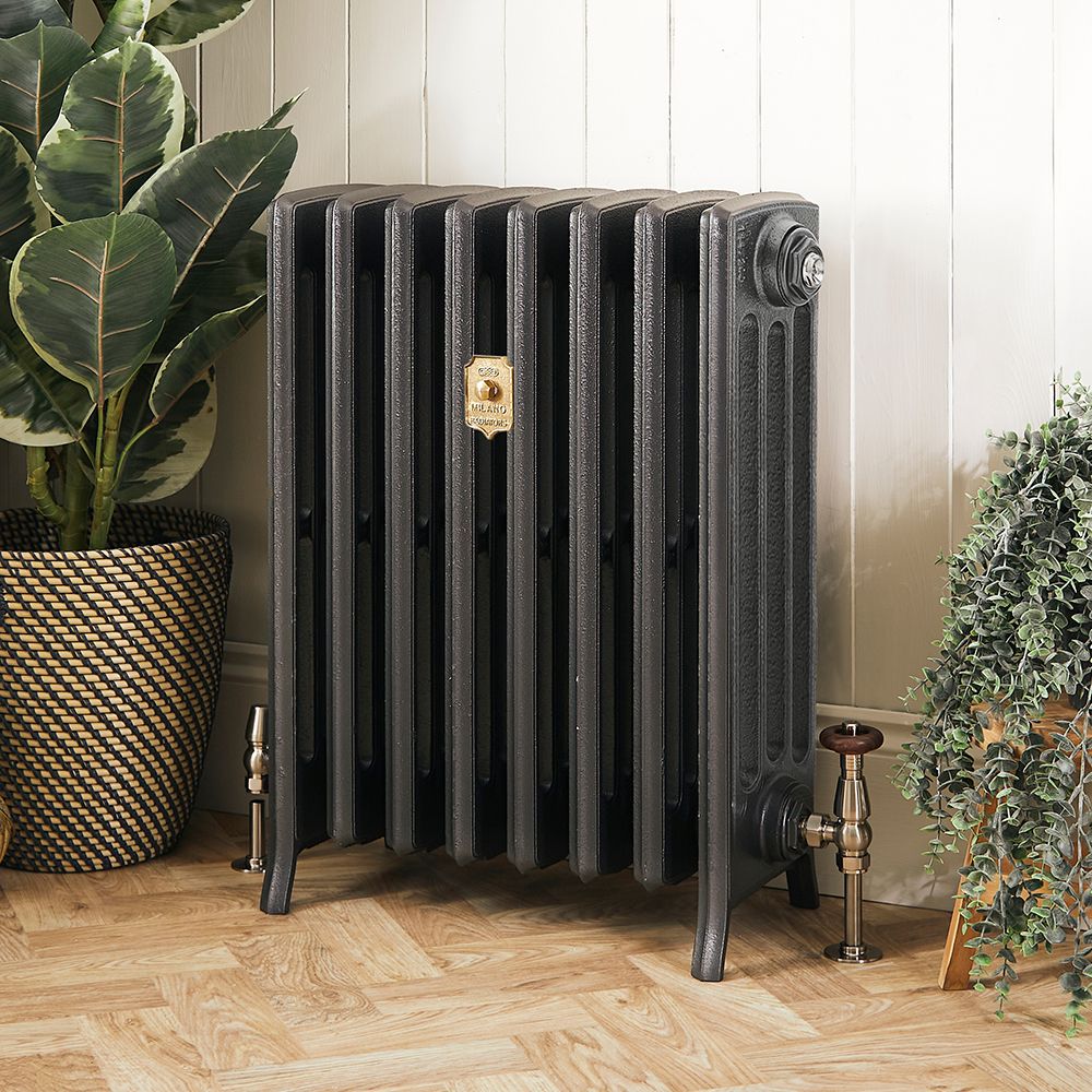 Milano Isabel - 4 Column Cast Iron Radiator - 760mm Tall - Antique Silver - Multiple Sizes Available