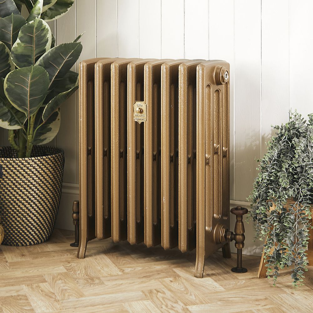 Milano Isabel - 4 Column Cast Iron Radiator - 760mm Tall - Burnt Gold - Multiple Sizes Available