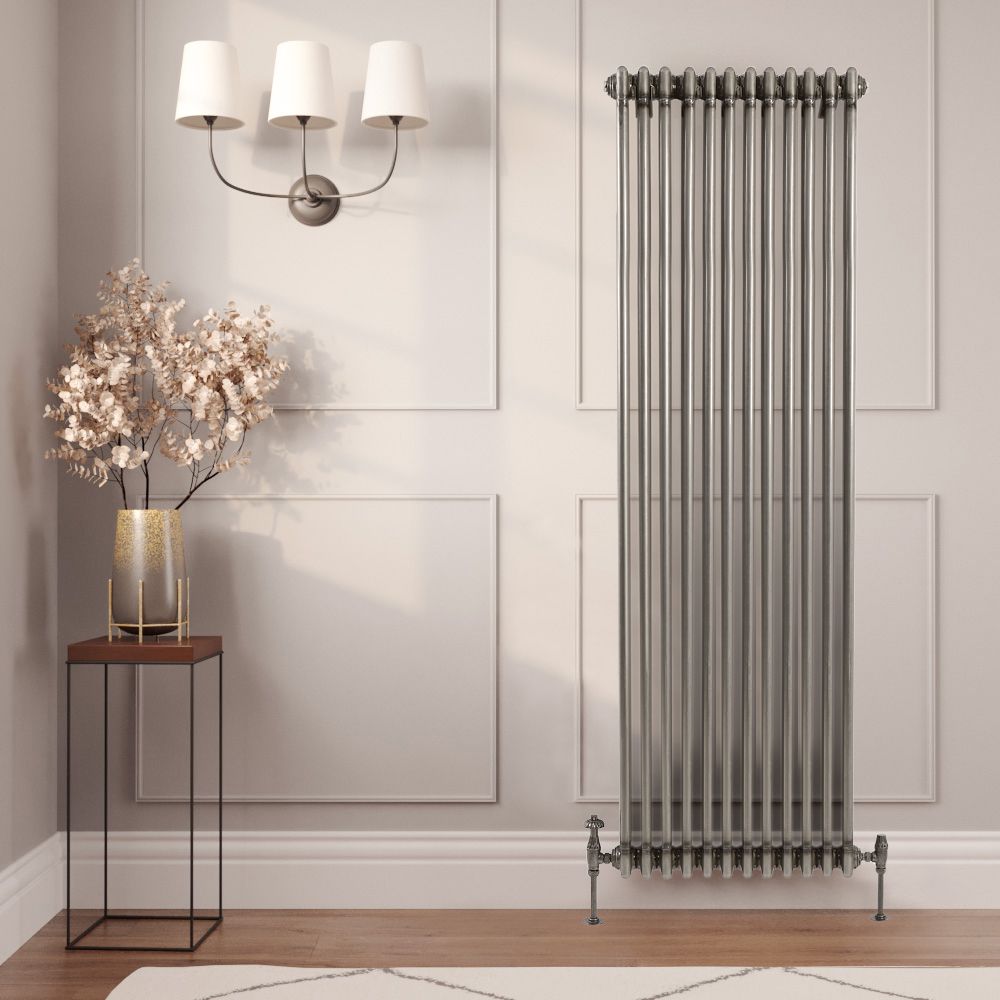 Milano Windsor - Lacquered Raw Metal Traditional Vertical Triple Column Radiator - Choice of Size