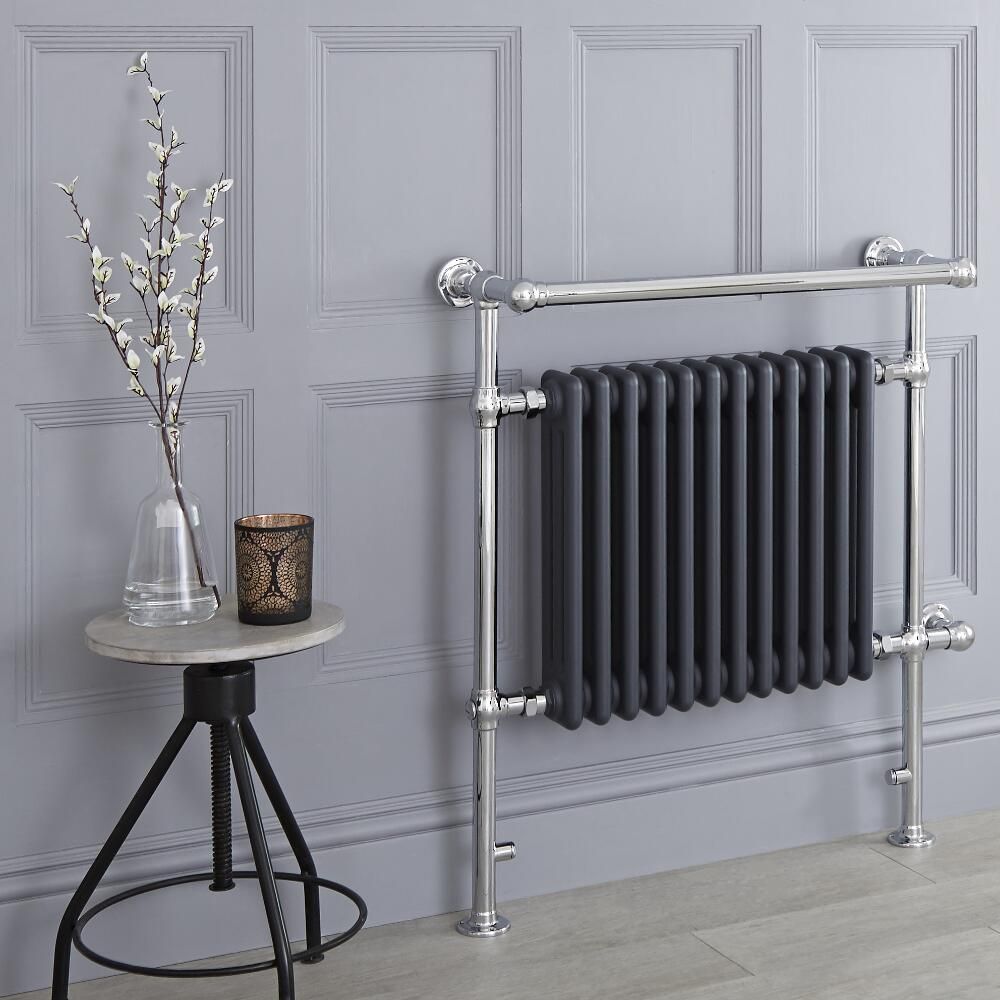 Milano Elizabeth - Anthracite and Chrome Traditional Electric Heated Towel Rail - Choice of Size