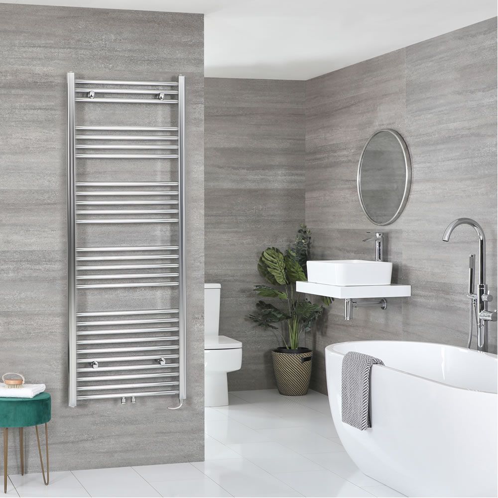 Milano Neva Electric - Chrome Heated Towel Rail - Various Sizes and Choice of Element