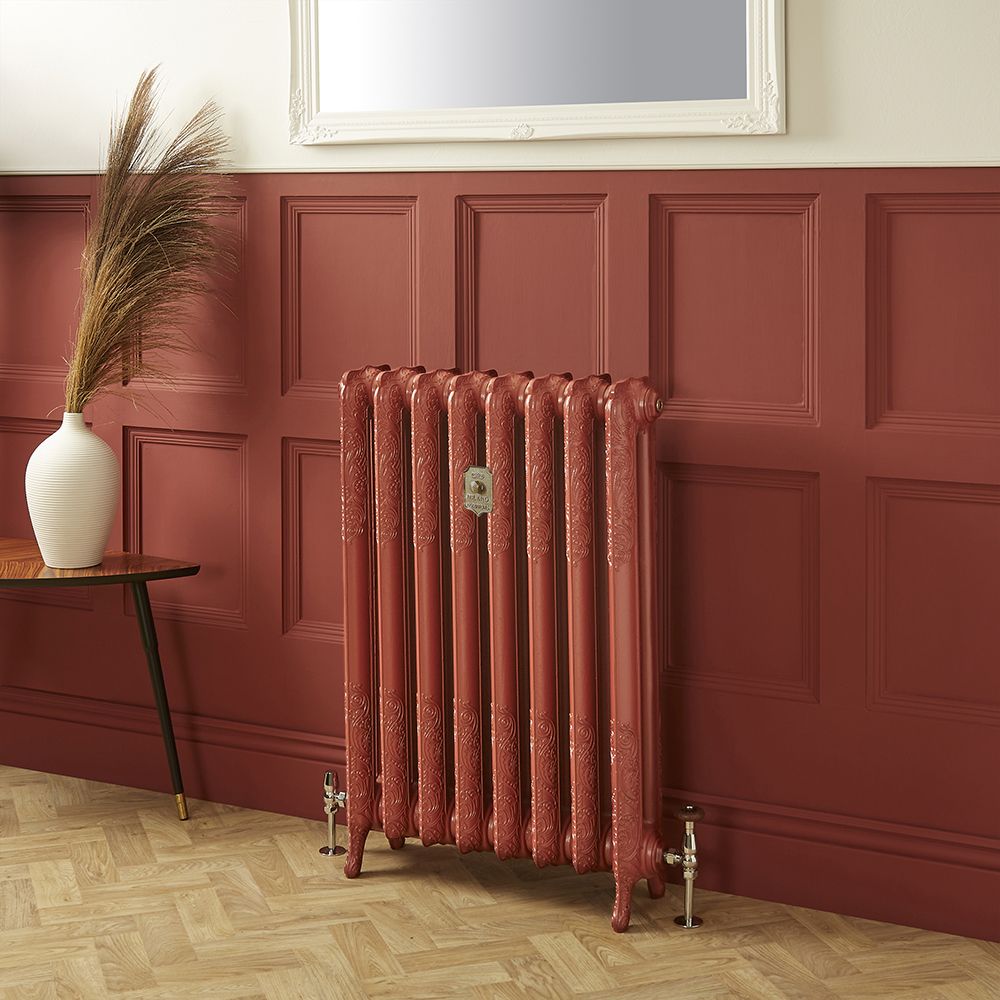 Milano Beatrix - 2 Column Cast Iron Radiator - 950mm Tall - Farrow & Ball Eating Room Red - Multiple Sizes Available