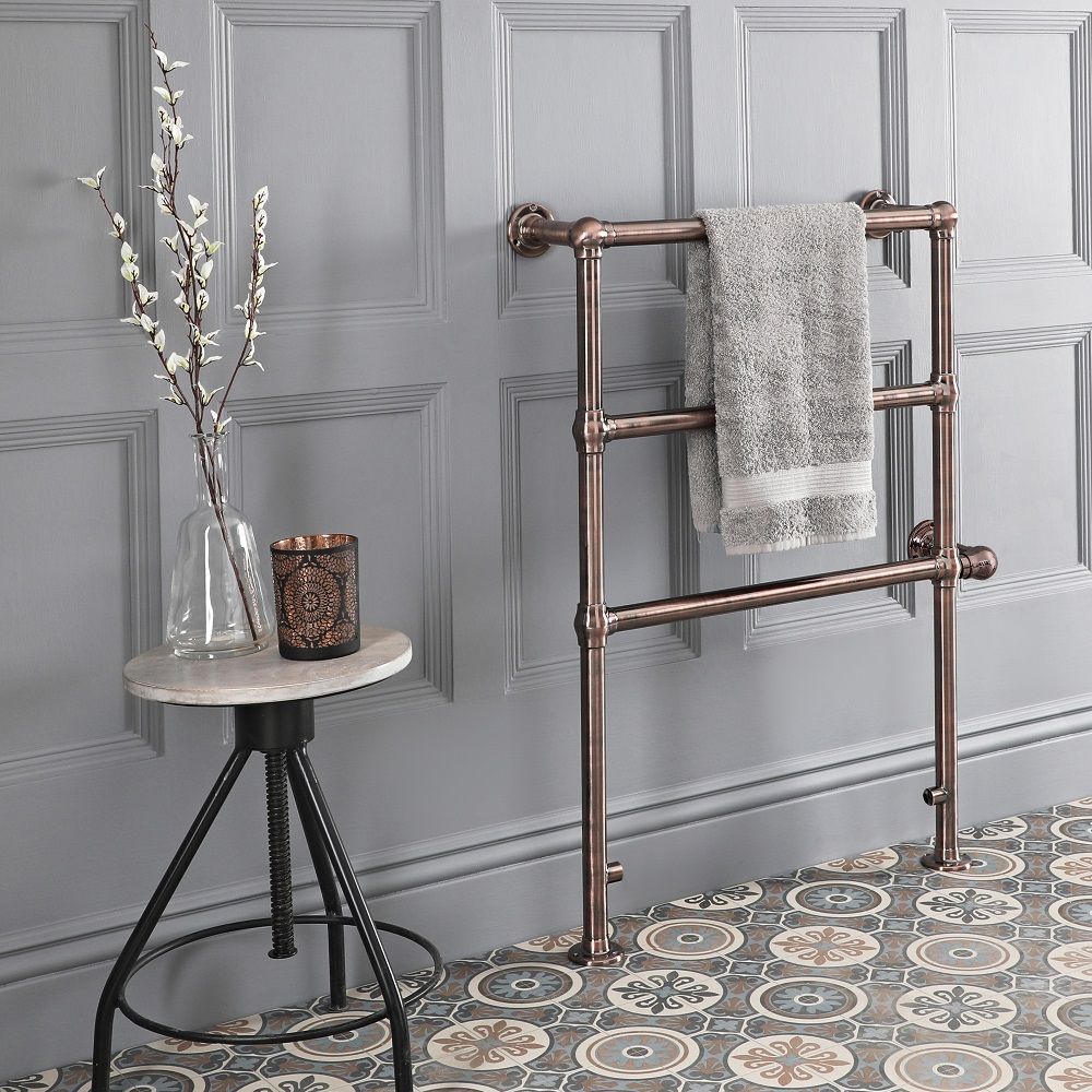 Milano Derwent - Electric Traditional Heated Towel Rail 966mm x 673mm - Oil Rubbed Bronze