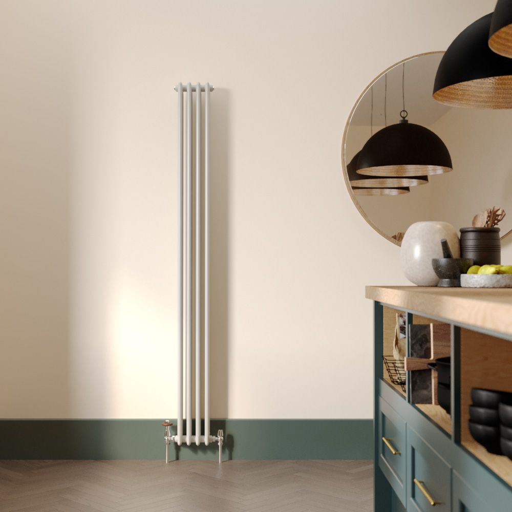 Milano Windsor - Vertical Triple Column White Traditional Cast Iron Style Radiator - 1800mm x 200mm