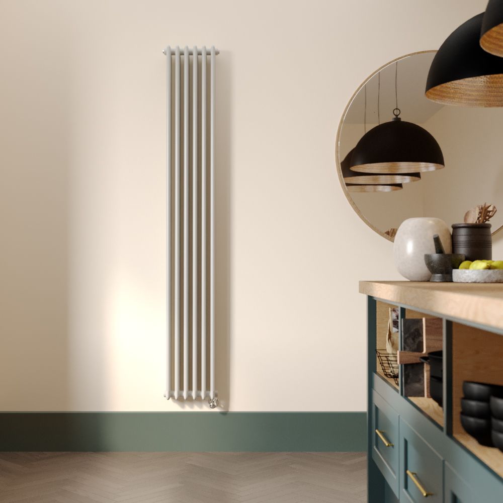 Milano Windsor - White Traditional Vertical Electric Triple Column Radiator - 1800mm x 290mm - Choice of Wi-Fi Thermostat