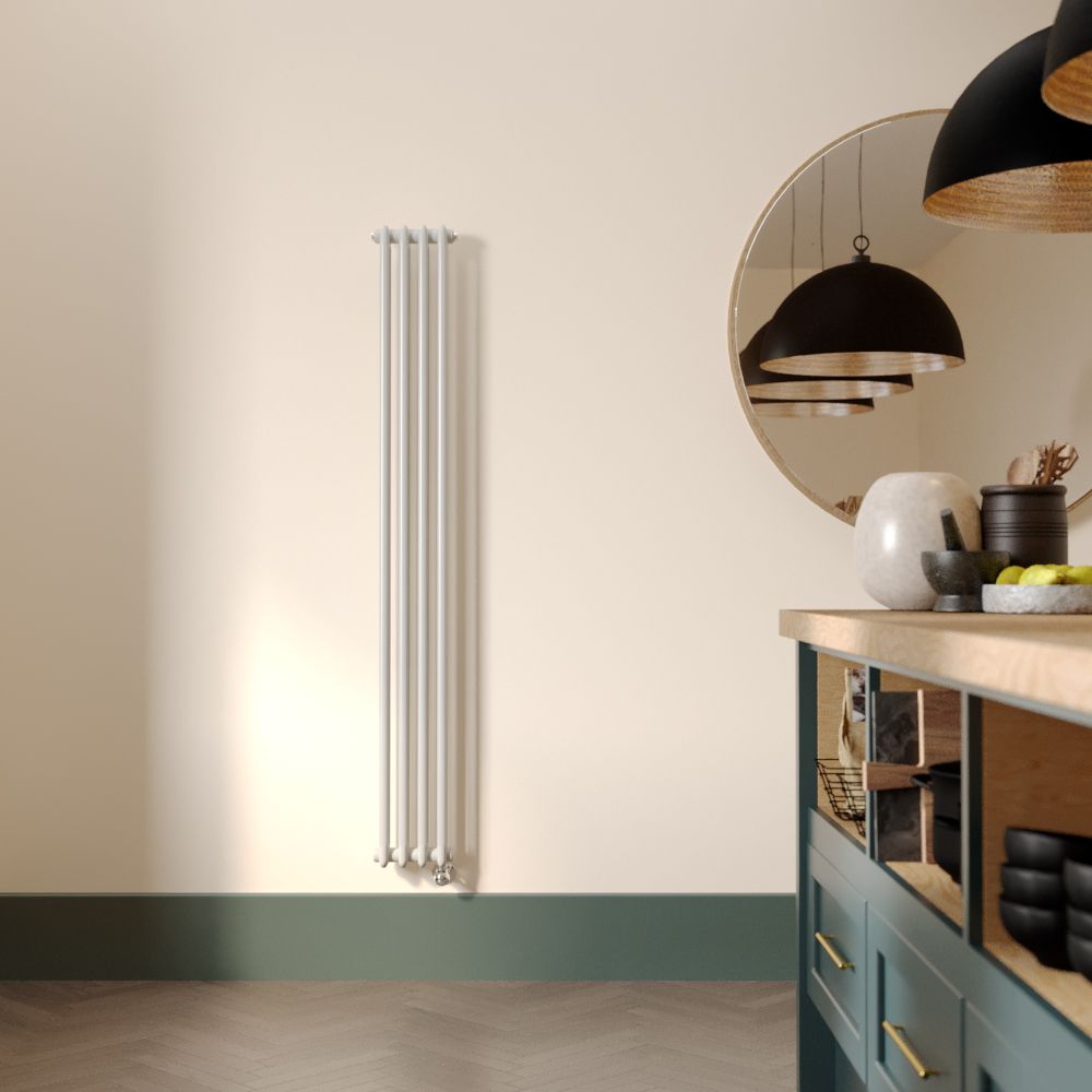 Milano Windsor - White Traditional Vertical Electric Double Column Radiator - 1500mm x 200mm - Choice of Wi-Fi Thermostat