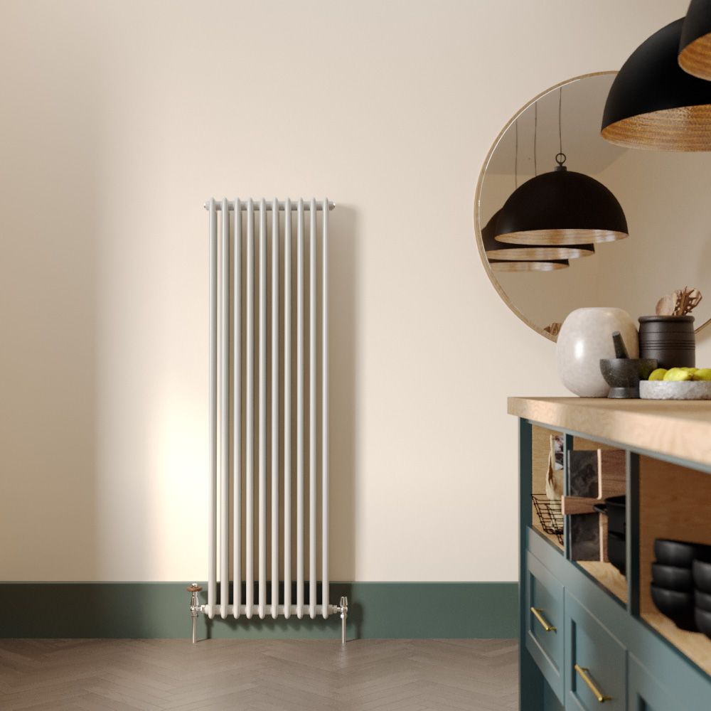 Milano Windsor - Vertical Triple Column White Traditional Cast Iron Style Radiator - 1500mm x 470mm