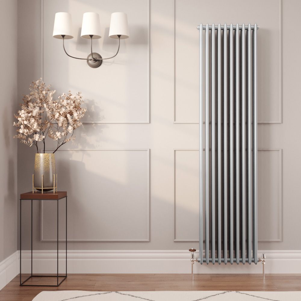 Milano Windsor - Metallic Silver Vertical Traditional Column Radiator (Triple Column) - Choice of Size