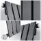 Milano Alpha Electric - Black Horizontal Single Slim Panel Designer Radiator 635mm x 840mm