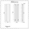 Milano Skye - White Aluminium Designer Vertical Radiator 1600mm x 470mm