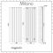 Milano Skye - Aluminium White Vertical Designer Radiator 1800mm x 565mm