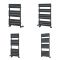 Milano Lustro Dual Fuel - Designer Anthracite Flat Panel Heated Towel Rail - Various Sizes and Cable Cover Option