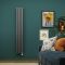 Milano Aruba Slim Electric - Anthracite Vertical Designer Radiator 1600mm x 236mm (Double Panel) - with Bluetooth Thermostat