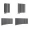 Milano Aruba Flow - Anthracite Horizontal Side Connection Designer Radiator - 635mm Tall - Choice Of Width