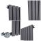 Milano Aruba Electric - Anthracite Horizontal Designer Radiator - 635mm Tall - Choice of Size and Thermostat - Plug-In and Hardwired Options