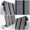 Milano Alpha Electric - Black Horizontal Single Slim Panel Designer Radiator - 635mm Tall - Choice Of Width