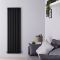 Milano Aruba - Black Vertical Designer Radiator 1600mm x 472mm (Double Panel)