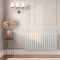 Milano Alpha Electric - White Horizontal Designer Radiator - 635mm Tall (Single Panel) - Choice of Size and Heating Element - Plug-In and Hardwired Options