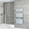 Milano Lustro Electric - Designer Chrome Flat Panel Heated Towel Rail - 1213mm x 600mm