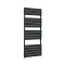 Milano Lustro Electric - Designer Black Flat Panel Heated Towel Rail - Choice of Size, Heating Element and Cable Cover