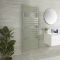 Milano Lustro - Designer Sage Leaf Green Flat Panel Heated Towel Rail - Choice of Size