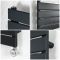 Milano Lustro Electric - Designer Black Flat Panel Heated Towel Rail - 975mm x 450mm