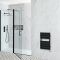 Milano Lustro Electric - Designer Black Flat Panel Heated Towel Rail - 600mm x 400mm