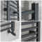 Milano Artle - Curved Anthracite Heated Towel Rail 800mm x 500mm