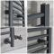 Milano Artle - Anthracite Dual Fuel Curved Heated Towel Rail 800mm x 500mm